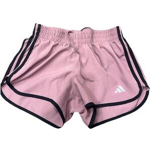 adidas Athletic Shorts Womens XS Pink Black Aeroready Running Gym Polyester